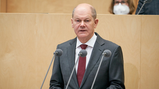 Foto: Olaf Scholz am Redepult