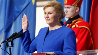 Kolinda Grabar-Kitarovic bei ihrer Vereidigung