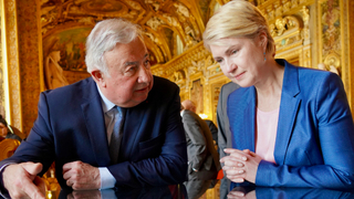 Foto: Senatspräsident Gérard Larcher und Bundesratspräsidentin Manuela Schwesig im französischen Senat
