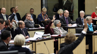 Foto: Der Bundesrat während der Abstimmung