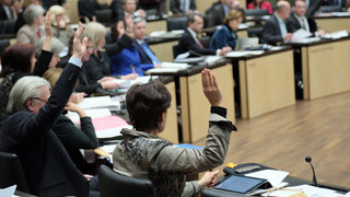 Foto: Mitglieder des Bundesrates während einer Abstimmung  