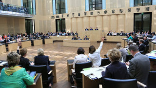 Foto: Blick von hinten in den Plenarsaal