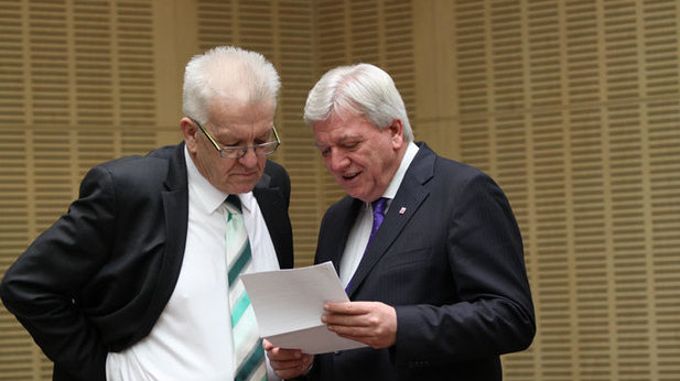 Foto: v.l.n.r. Ministerpräsident Winfried Kretschmann und Bundesratspräsident Volker Bouffier