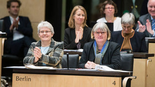 Foto: Hella Dunger-Löper in der Länderbank