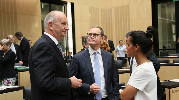 Foto: Woidke, Müller, Chebli (v.l.n.r.)