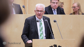 Foto: Winfried Kretschmann während seiner Rede