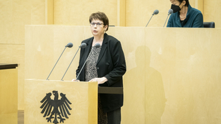 Foto: Birgit Honé am Redepult