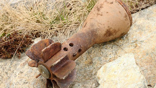 Foto: ausgegrabene Kriegsbombe