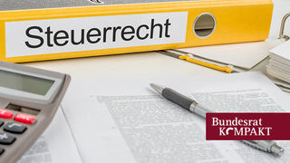 Foto: Ordner mit Aufschrift Steuerrecht